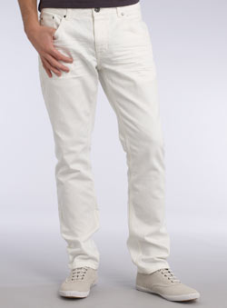 Ecru Tapered Jeans