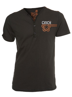 Burton Faded Black Cinch Y Neck T-Shirt