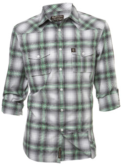 Burton Green and Grey Check Fitted Shirt