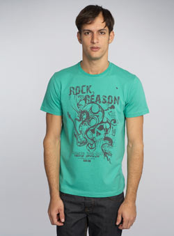 Green `ock With Reason`Printed T-Shirt