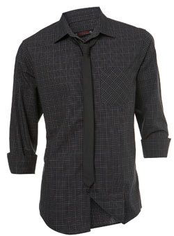 Burton Grey and Brown Minicheck Shirt
