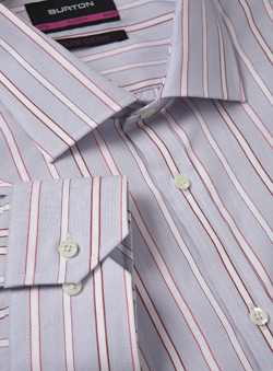 Burton Grey And Pink Striped Cotton Shirt