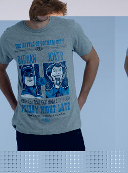 Grey `atman and Joker`Printed T-Shirt