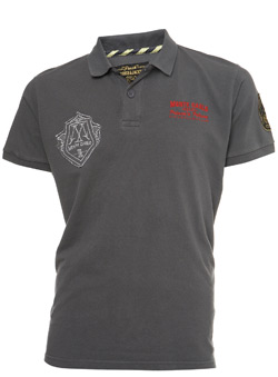 Burton Grey Badged Pique Polo Shirt