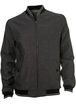 Grey Baseball Neck Bomber Jacket