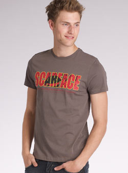 Grey `carface`Printed T-Shirt