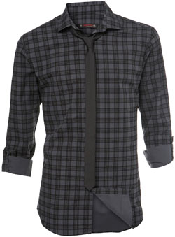 Grey Check Shirt and Tie