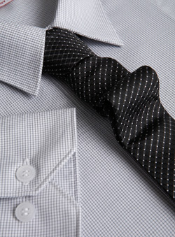 Burton Grey Check Slim Shirt And Tie