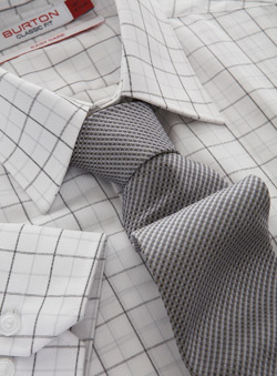 Burton Grey Checked Shirt With Tie