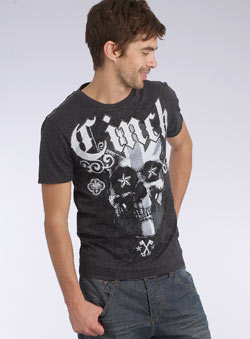 Burton Grey Cinch Skull Printed T-Shirt