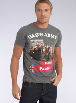 Grey Dad` Army `on` Panic`T-Shirt