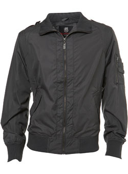 Grey Funnel Zip Through Nylon