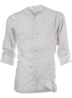 Grey Grandad Geo Fitted Shirt