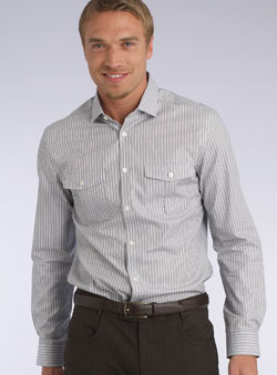 Burton Grey Long Sleeve Stripe Shirt