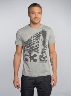 Grey Marl `ity 63`Printed T-Shirt