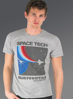 Grey Marl Space Tech Printed T-Shirt