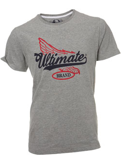 Grey Marl Wings Printed T-Shirt