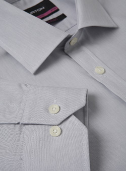 Burton Grey Plain Cotton Shirt