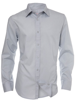 Burton Grey Plain Long Sleeve Smart Shirt