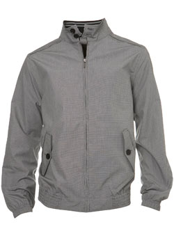 Grey Puppytooth Harrington Jacket