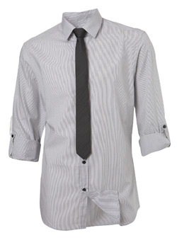 Burton Grey Striped Shirt With Tie
