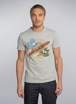 Burton Grey `tchy and Scratchy`Printed T-Shirt