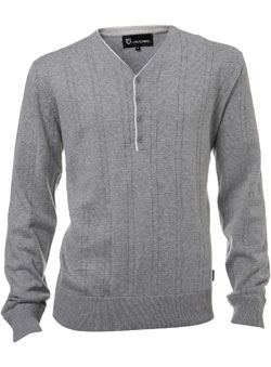 Burton Grey Unsung Hero Knitted Y-Neck Jumper