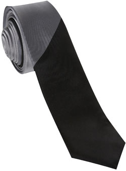 Grey Wide Split Silk Skinny Tie