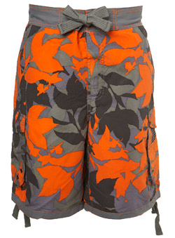 Burton Khaki Camo Floral Swim Shorts
