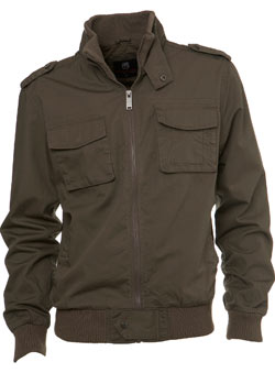 Khaki Casual Cotton Jacket