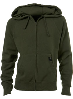 Burton Khaki Plain Zip Thru Hoodie
