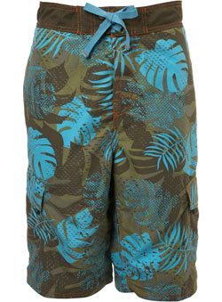 Burton Leaf Print Camouflage Swim Shorts
