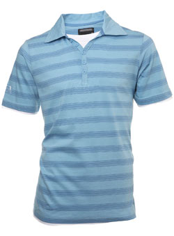 Light Blue Striped Polo Shirt with Insert