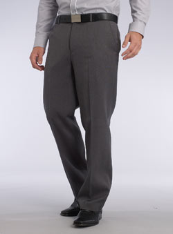 Light Grey Xtra Large Flat Front Gab Trousers