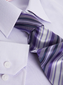 Burton Lilac Mini Check Shirt And Tie