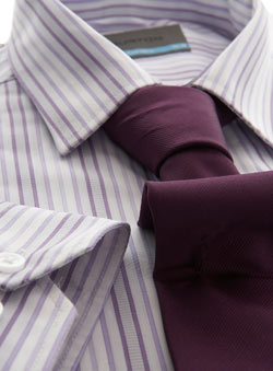 Burton Lilac Stripe Tailored Fit Shir