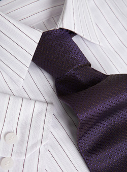 Burton Lilac Striped Cotton Shirt With Silk Tie