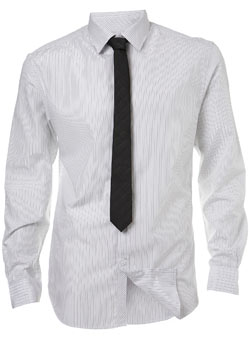 Lurex Stripe Fitted Shirt and Tie