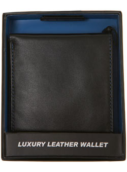 Burton Luxury Leather Bifold Wallet With Blue Interior