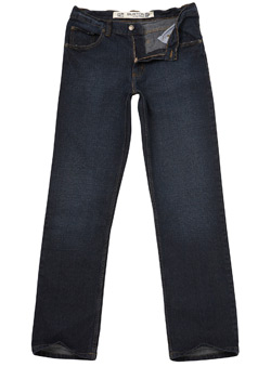 Burton Mid Blue Cross-Hatch Straight Denim Jeans