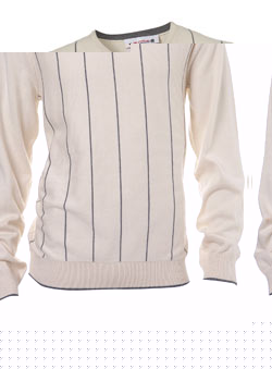 Natural Stripe V-Neck Jumper