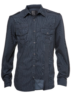 Burton Navy and Blue Stripe Tailored Shirt