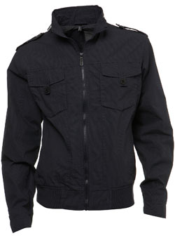 Burton Navy Blue Pinstripe Funnel Jacket