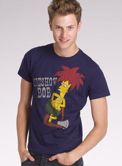 Burton Navy `ideshow Bob`Printed T-Shirt