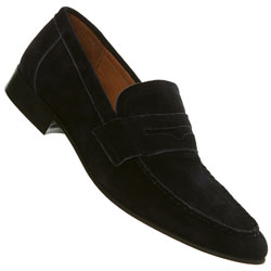 Navy Suede Loafers