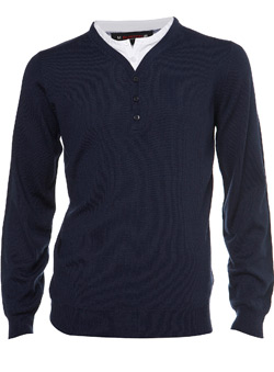 Navy Y-Neck 2in1 Jumper