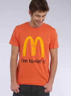 Orange `` Lovin It`Printed T-Shirt