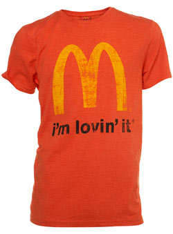 Orange `m Loving It`Printed T-Shirt