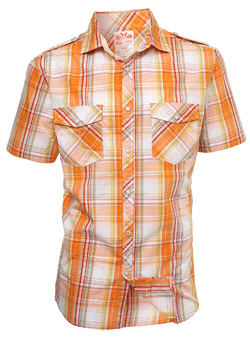 Burton Orange Printed Check Shirt