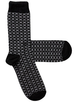 Pack of 1 Black And Grey Geometric Print Socks